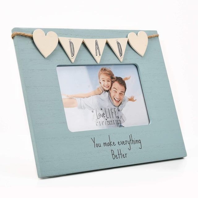 Pale Blue Dad Wooden Bunting Frame