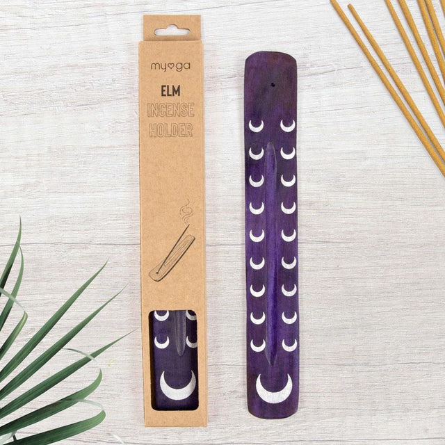 Purple Moon Wooden Incense Holder