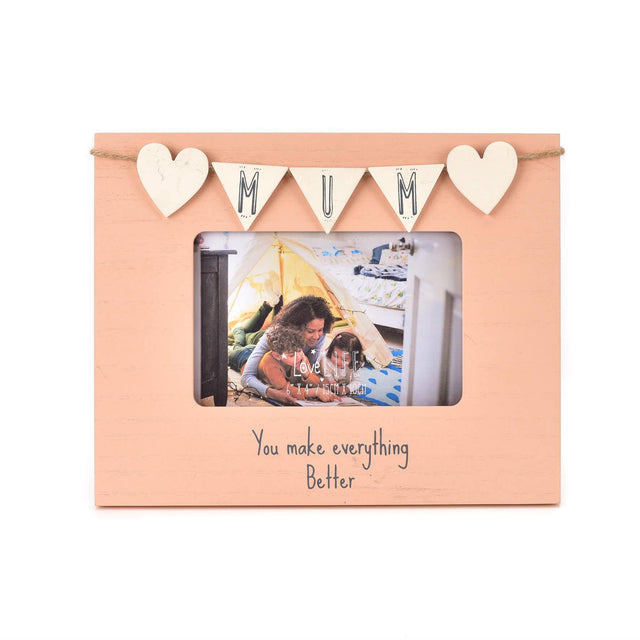 Mum Pastel Coloured Wooden Frame with Bunting
