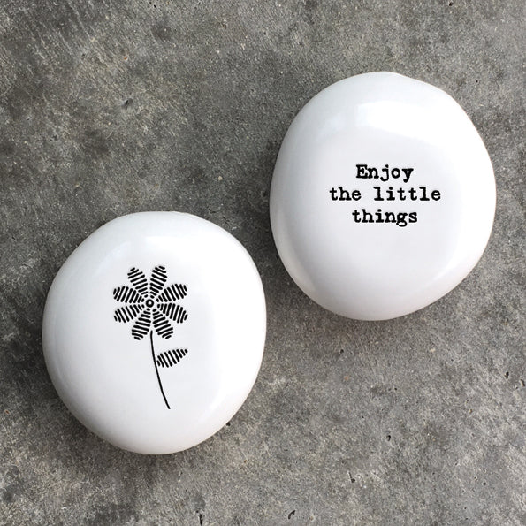 Flower Enjoy Little Things Porcelain Pebble