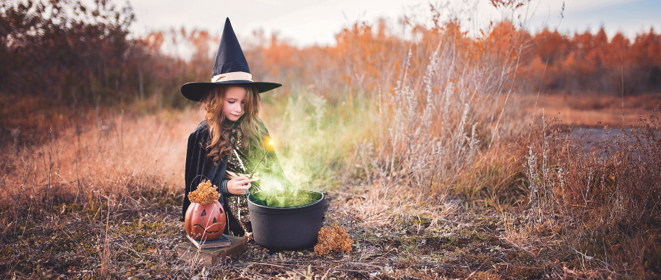Eco-friendly Halloween costume witch