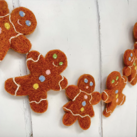 Felt gingerbread garland