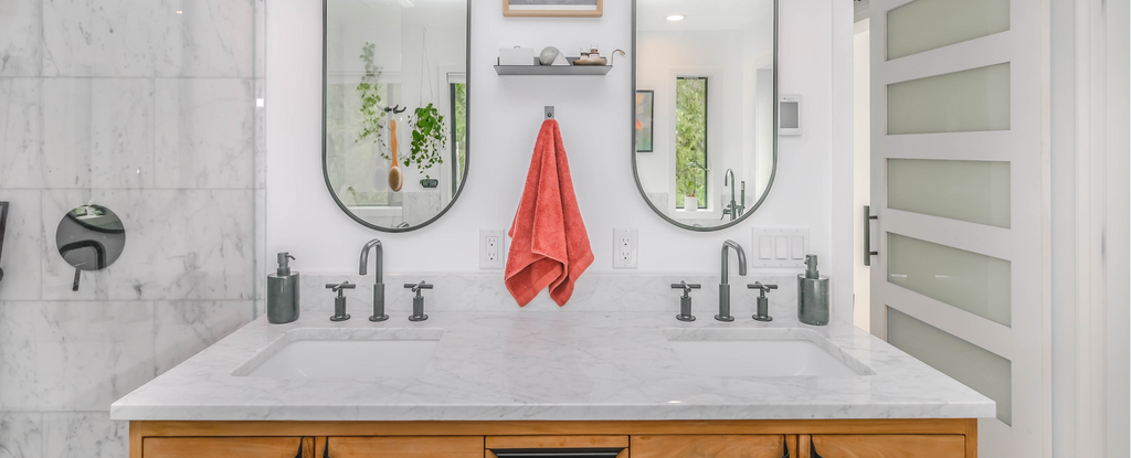 Bathroom with twin sinks