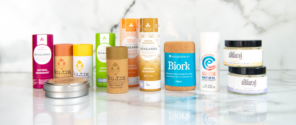 Selection of natural deodorants