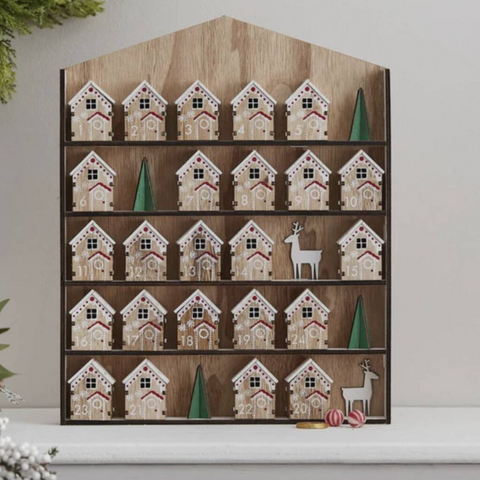 Wooden House Reusable Advent Calendar