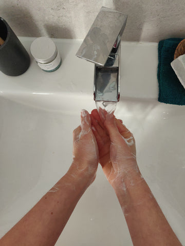 Washing hands step ten, natural soap bar