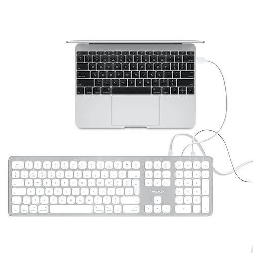 wired keyboard for mac with extra usb ports