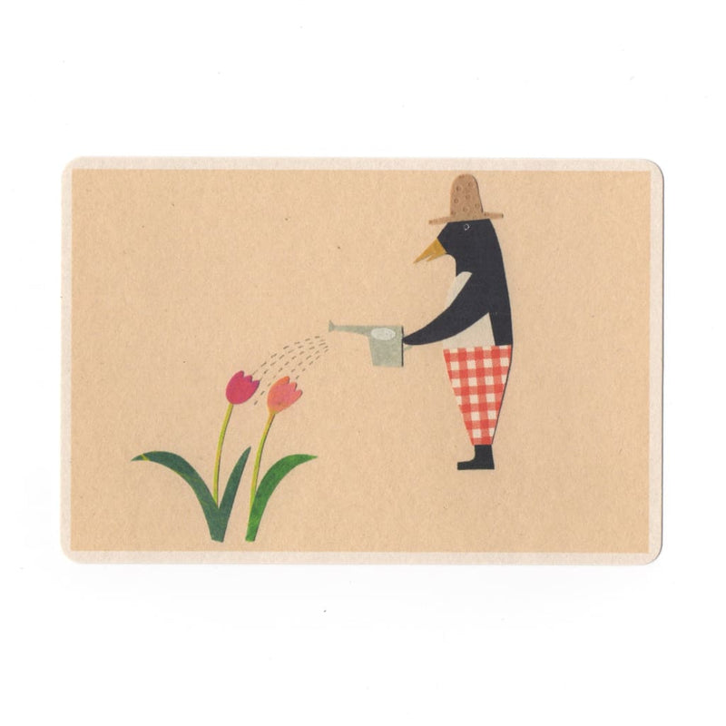 Gardener Collage Print Postcard - Cards Japanese Stationery
