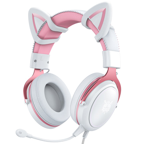 ONIKUMA X10 Pink Cat Ears Stereo Noise Cancellation Gaming Headset