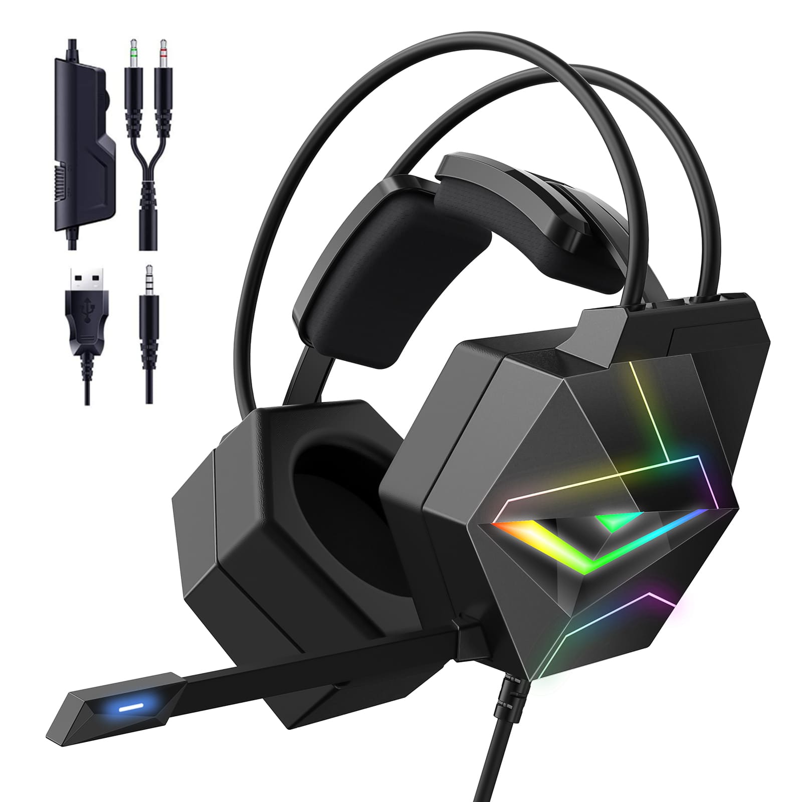 Auriculares Stereo PC / PS4 / PS5 / Xbox Gaming Led RGB COOL Tuned