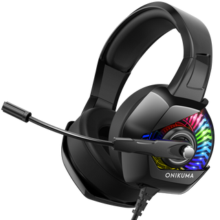 Audífonos Cascos Gamer Onikuma Gaming Headset X8 Negros Led Color Negro
