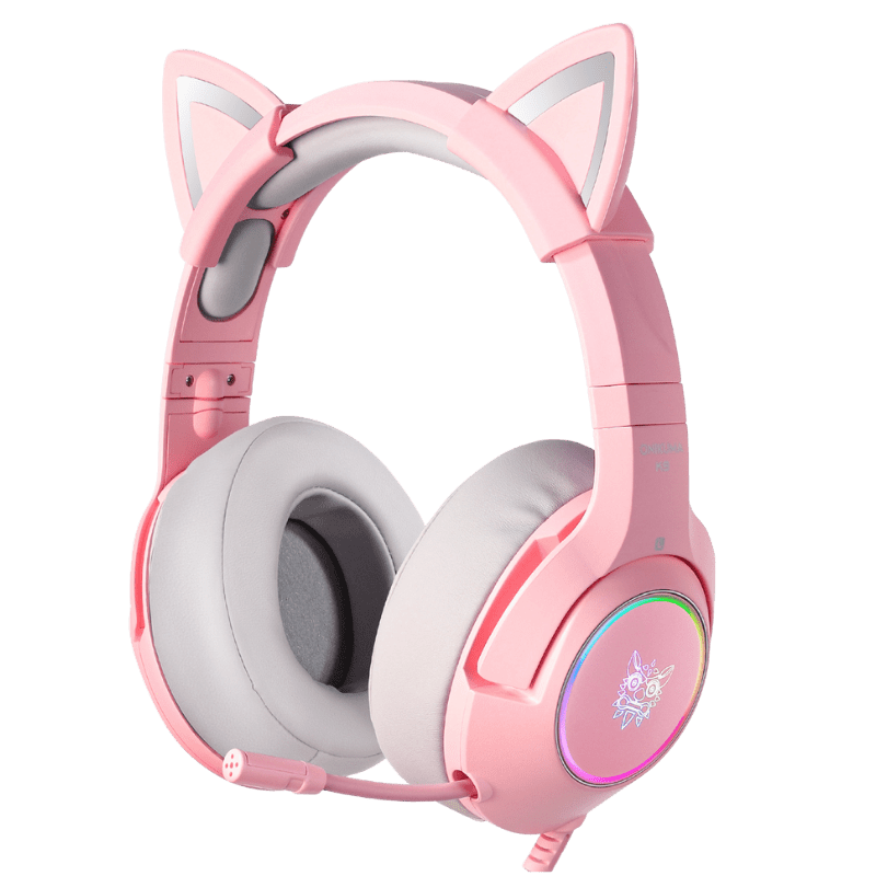 Pink Cat Ear Headphones Cute Girls Music Headset Wireless