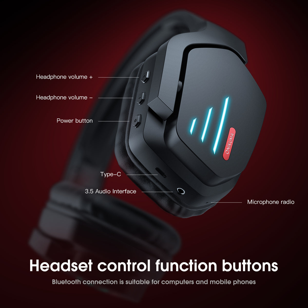 Headset control function buttons