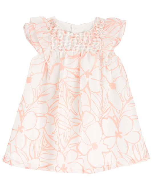 Carter's  Smocked Floral Print Dress