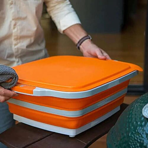 Efficient Collapsible Prep Tub - Available in 3 Sizes, Dishwasher Safe, Stable Cutting Surface, Heavy-Duty Lid