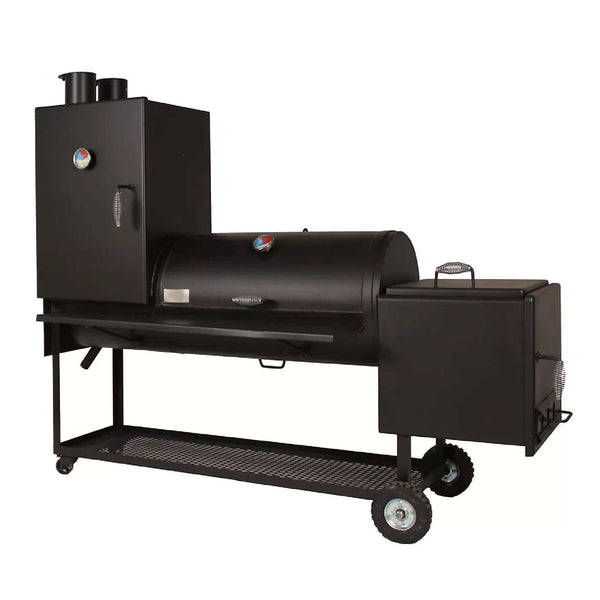 Old Country BBQ Pits Brazos Loaded 35 Offset Charcoal Smoker w/ Counterweight - OC20X60L