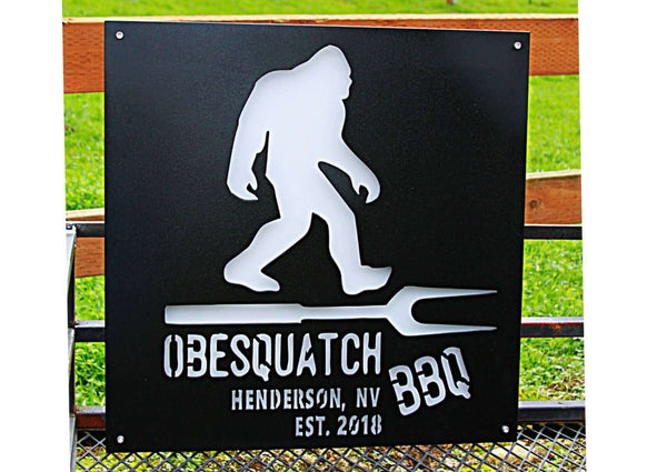 Obesquatch BBQ Sign