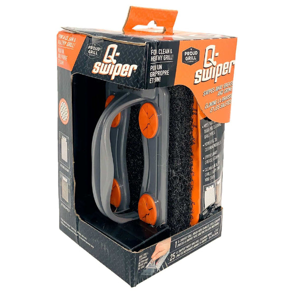 Proud Grill Q-Swiper Grill Cleaner Kit, 1 Grill Brush with Scraper