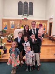 Polak family at Assumption Church, Geneva, Ohio