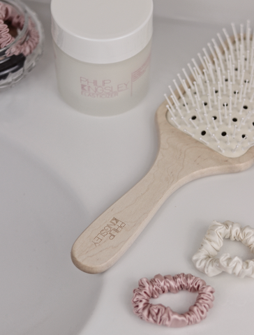 The Nice Cream Company Scrunchies and Philip Kingsley Hairbrush and Elasticizer