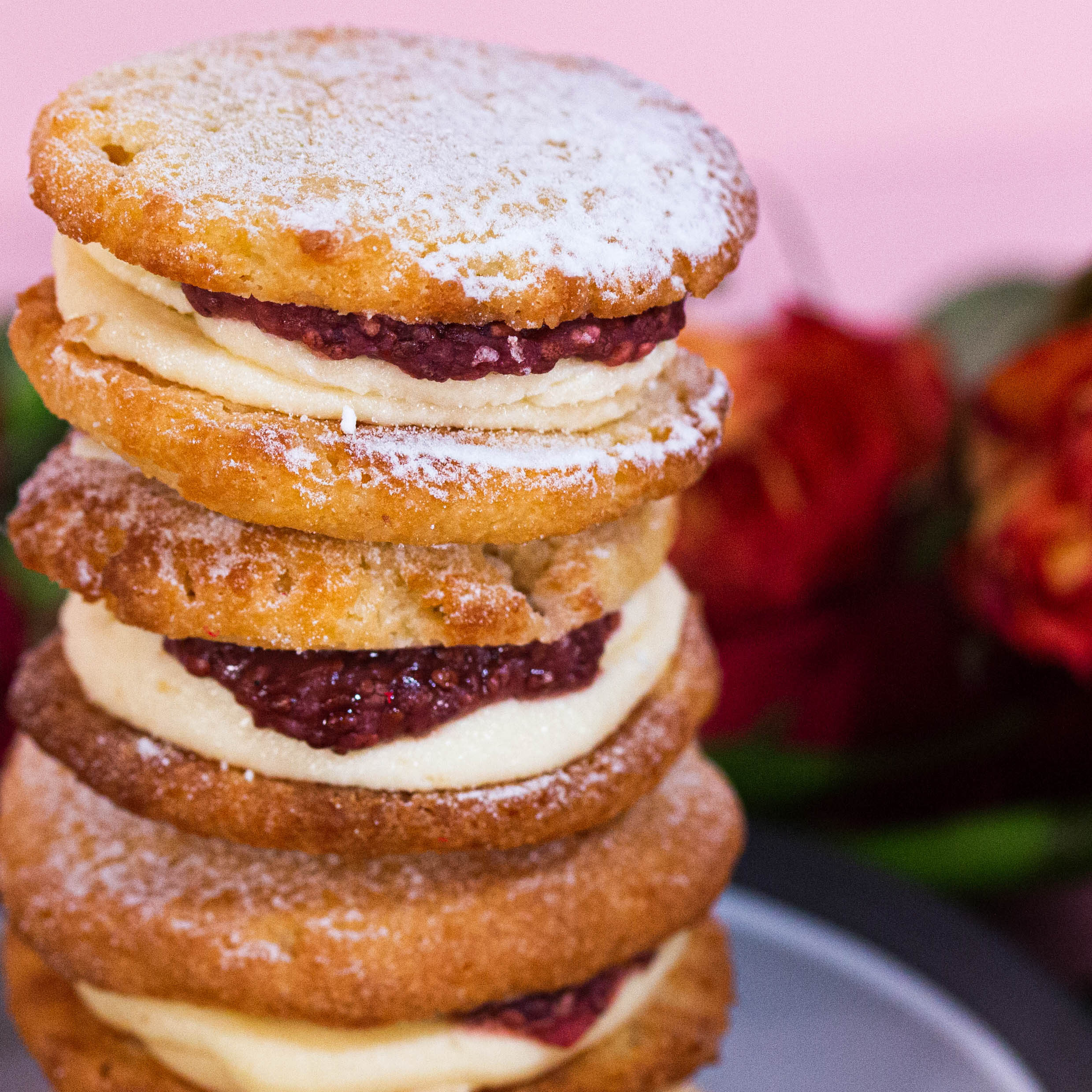 Strawberry Sandwich Keto Cookies Box of 8 - Deliciously Guilt Free product image