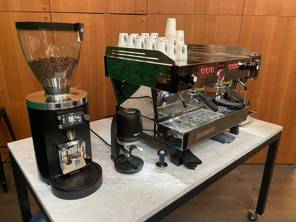 grinder and espresso machine