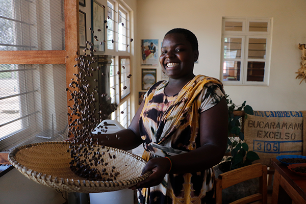 Woman in Coffee Roasting Office