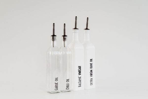 Glass Oil Bottle Trio – SIMPLIFY MY HOME
