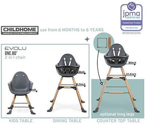 Childhome EVOLU ONE.80° Adjustable & Swivel High Chair