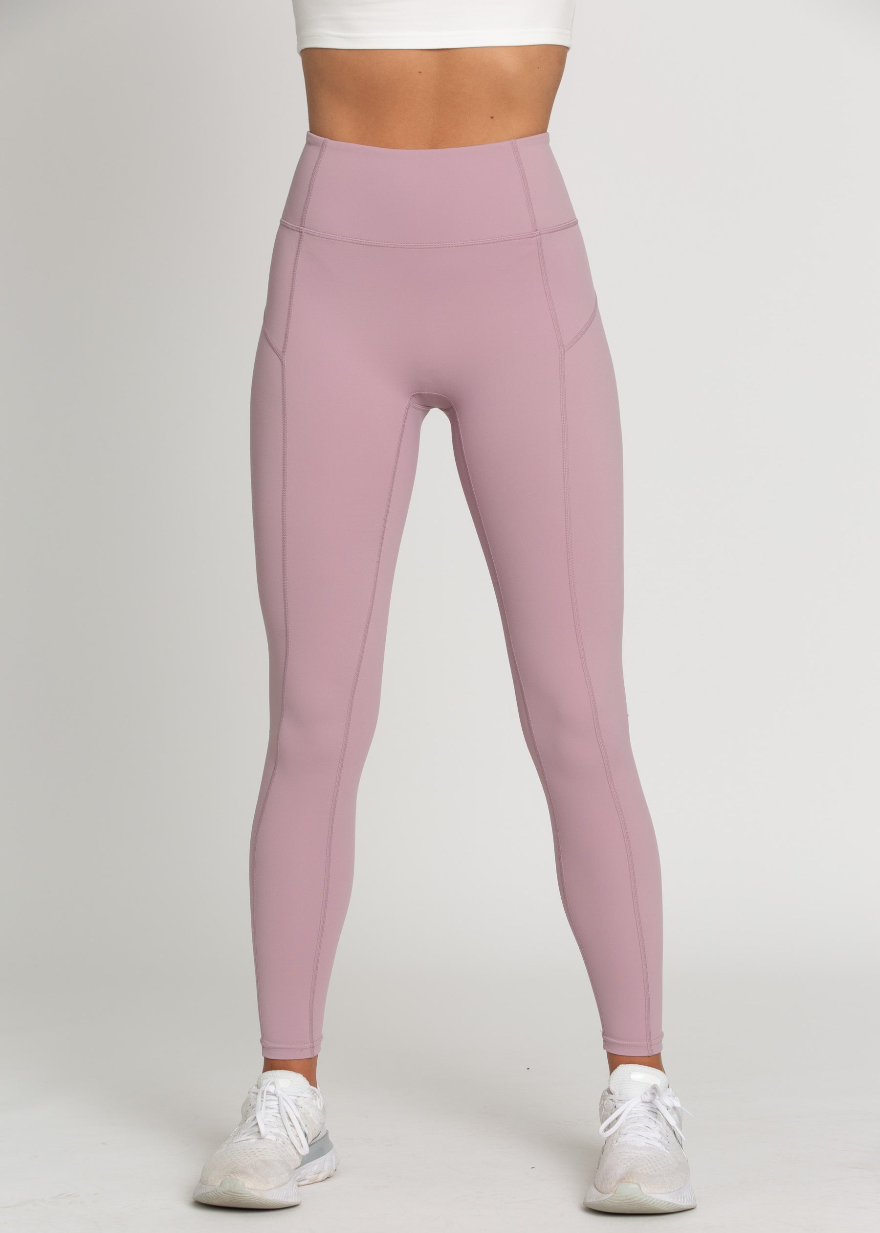 Grey Crossover Waist Leggings– PinkBlush