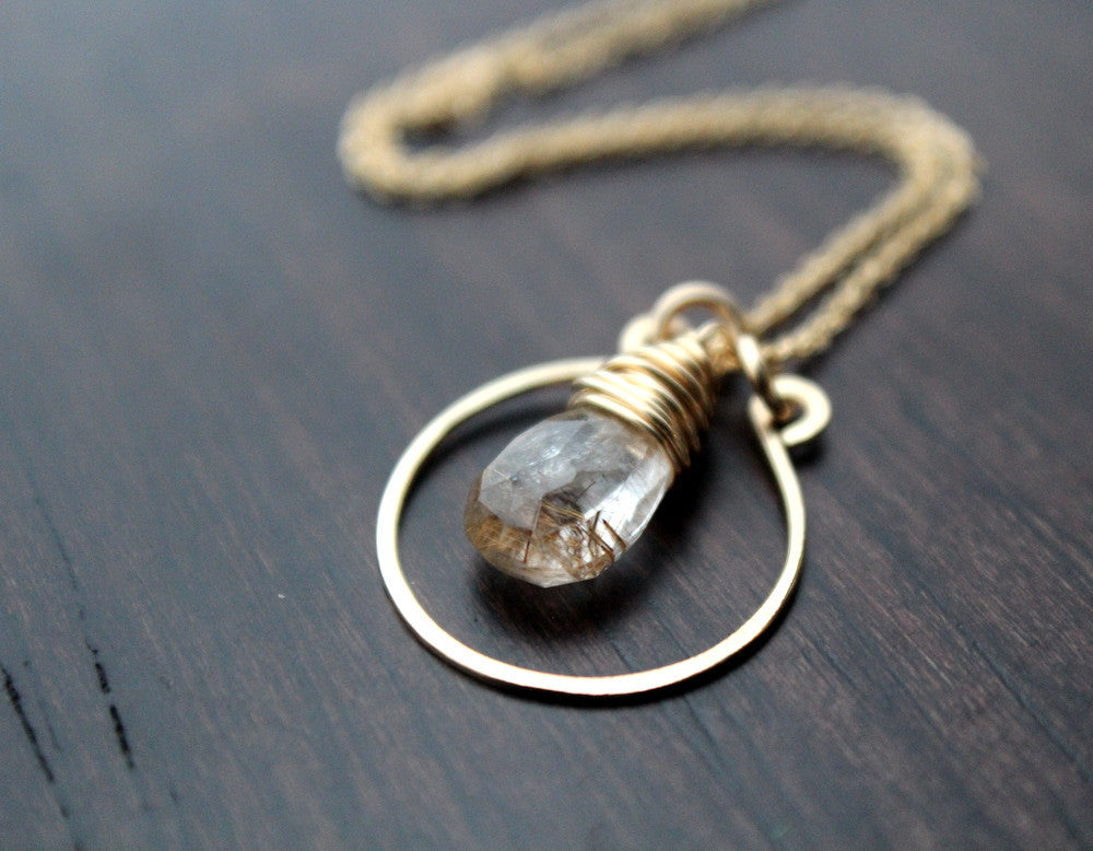 Angel Face Necklace - Angel Hair Rutilated Quartz