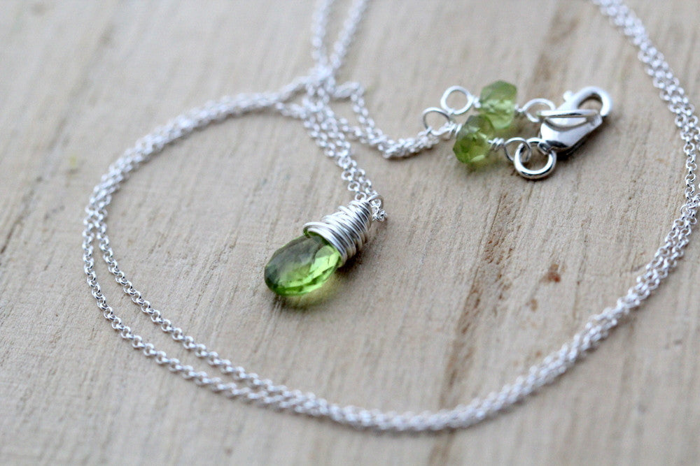 Peridot Necklace In Sterling Silver - Saressa Designs