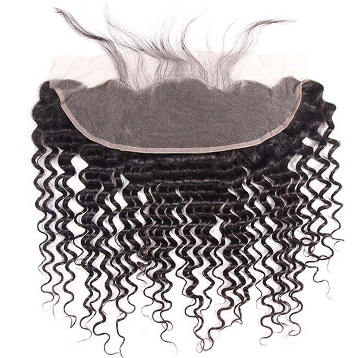 Lakihair 8A Brazilian Virgin Human Hair Deep Wave 3 Bundles With Lace Frontal Closure 13x4
