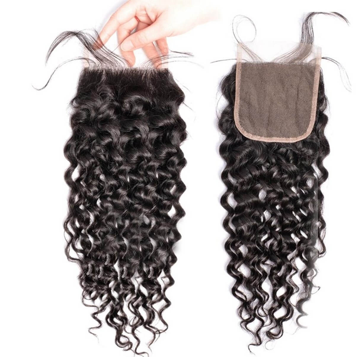 Lakihair 8A Lace Closure 4x4 Brazilian Unprocessed Virgin Human Hair Water Wave Closure