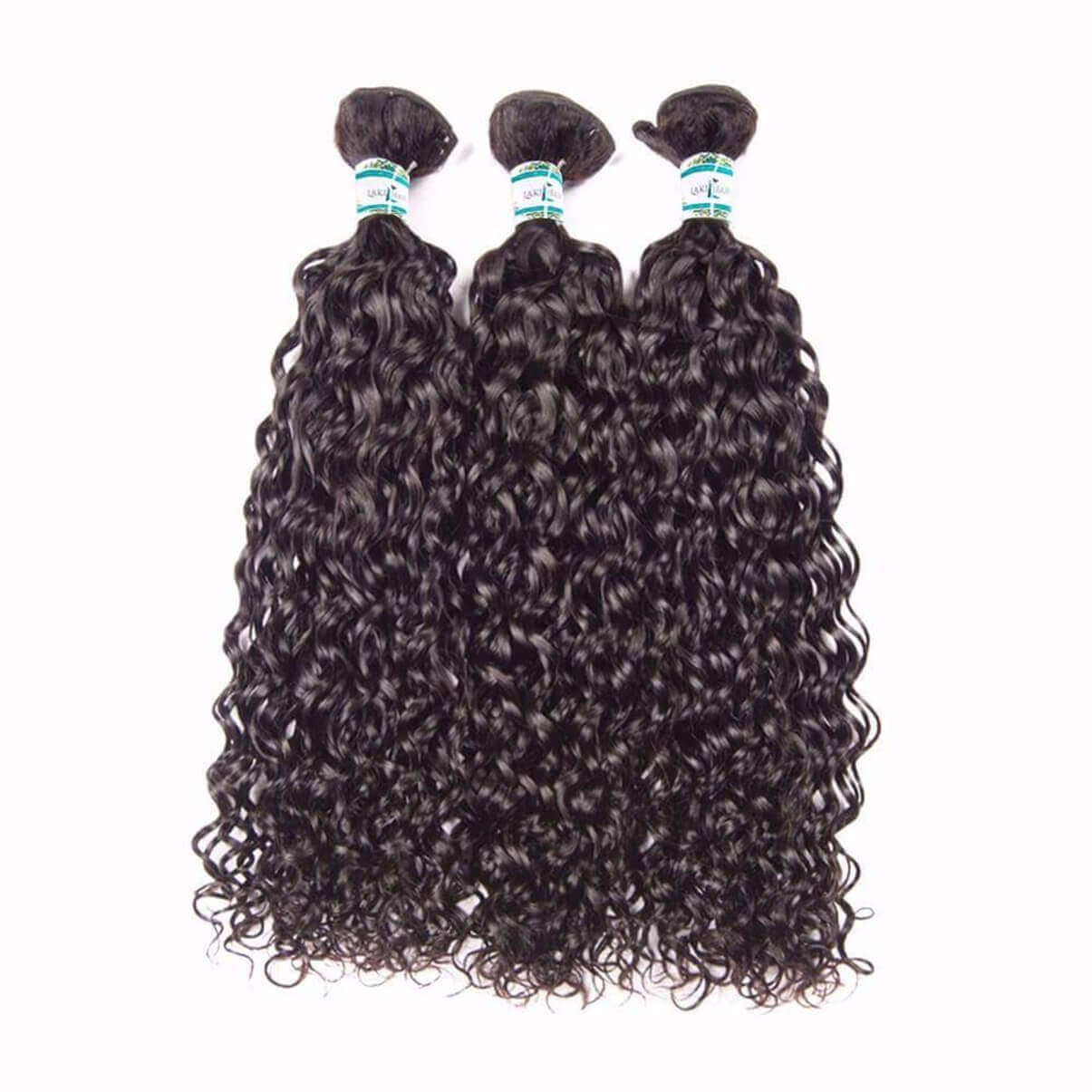 Lakihair 8A Brazilian Water Wave Hair 4 Bundles With Lace Closure 4x4 Virgin Human Hair Bundles