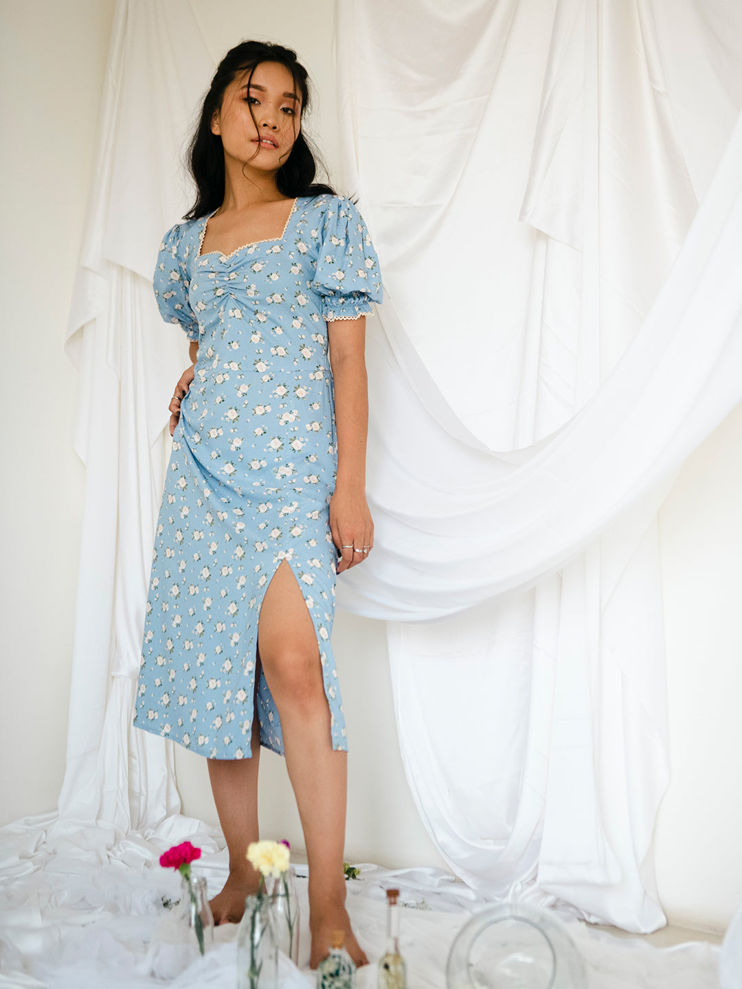 Blue Floral Dress – Bohobi