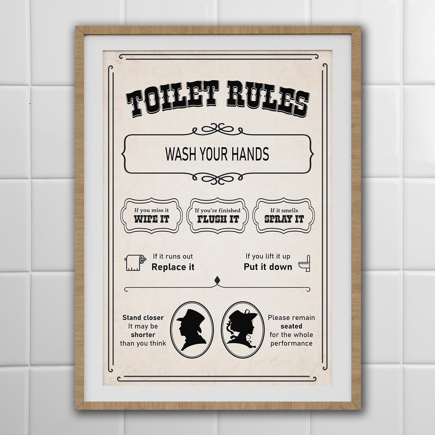Toilet Rules | Funny Bathroom Print