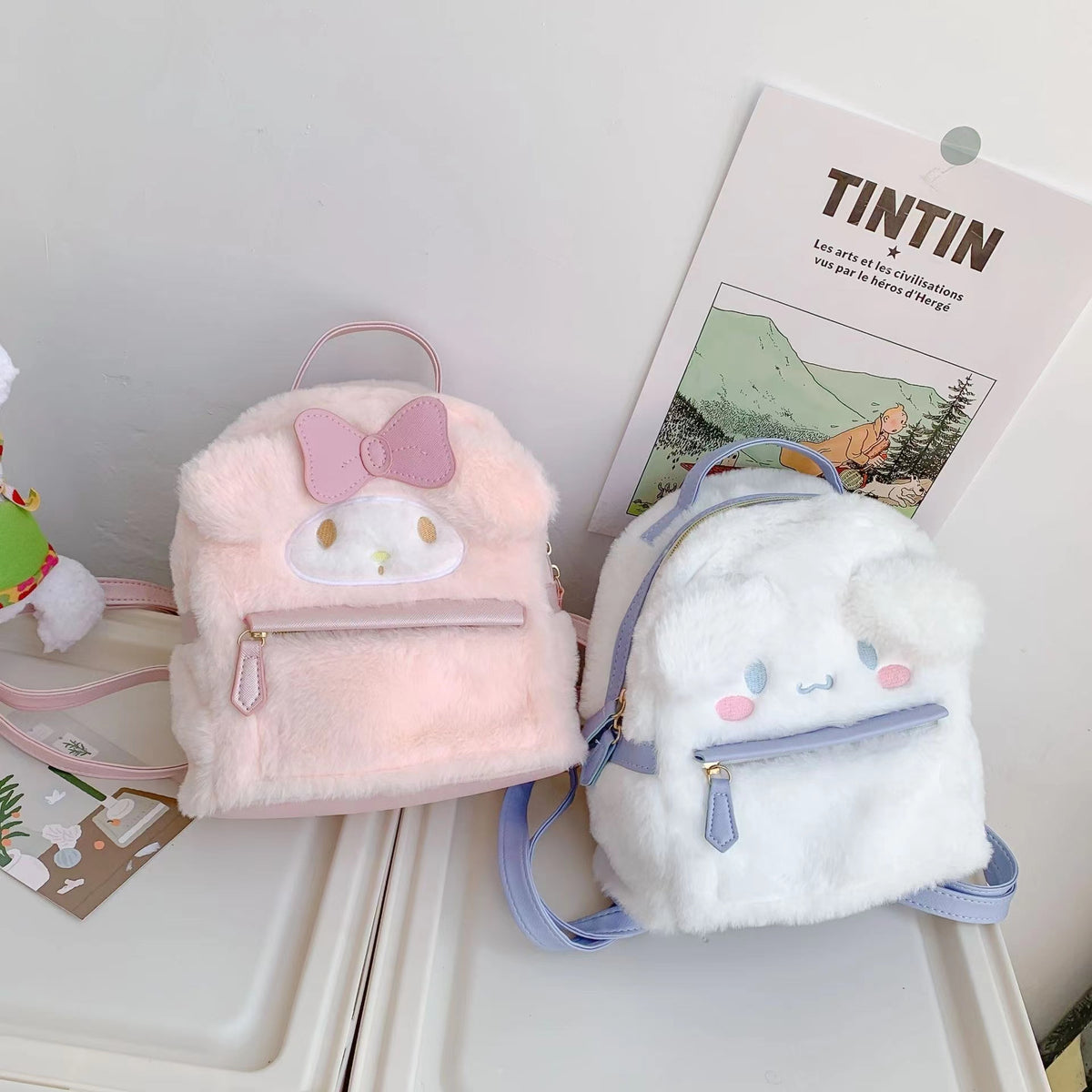 My Melody Cinnamoroll Inspired Small Plush Backpack Book Bag – PeachyBaby