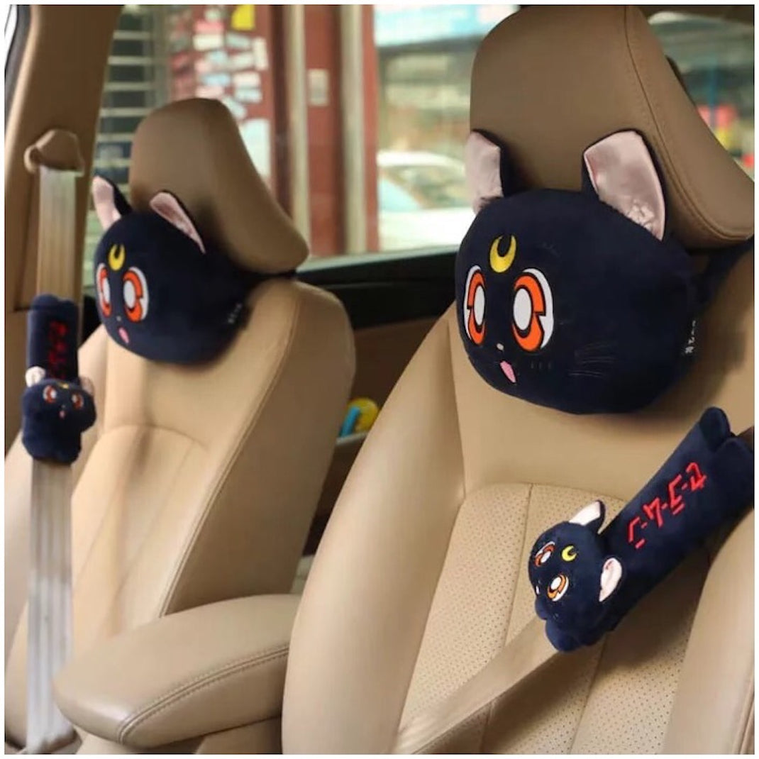 Sailor Moon Inspired Car Seat Headrest Neck Pillow Seatbelt Cover