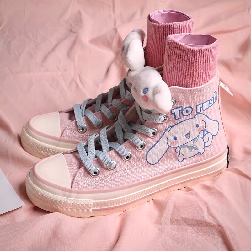 Ulzzang Featuring Cinnamoroll Canvas Sneakers Shoes with Socks – PeachyBaby