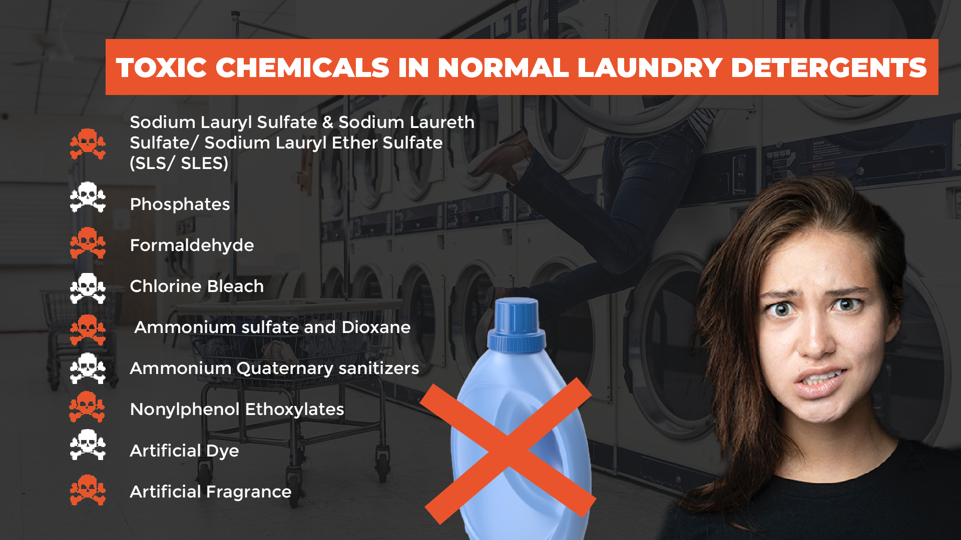 List of harmful chemicals observed in the synthetic laundry detergents and there best available natural harmful chemical free alternative
