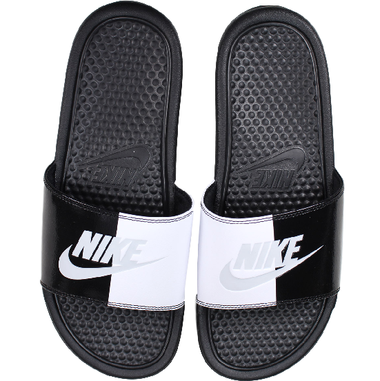 nike benassi jdi slides black and white