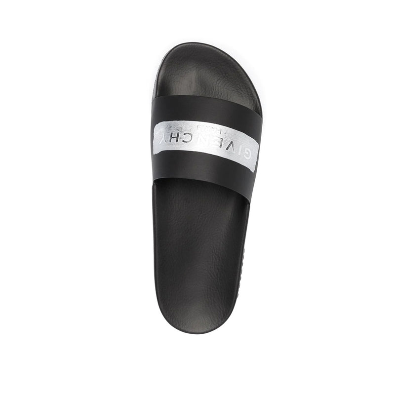Givenchy Black Logo Taped Slides – Formality Fashion