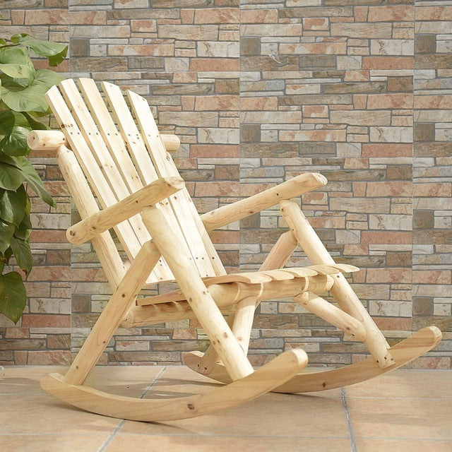Log Rocking Chair Wood Single Porch Rocker Suburban Nirvana Com