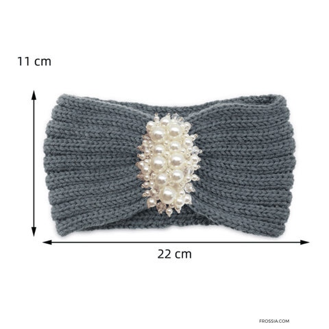 Bandeau Cheveux Hiver avec Perle