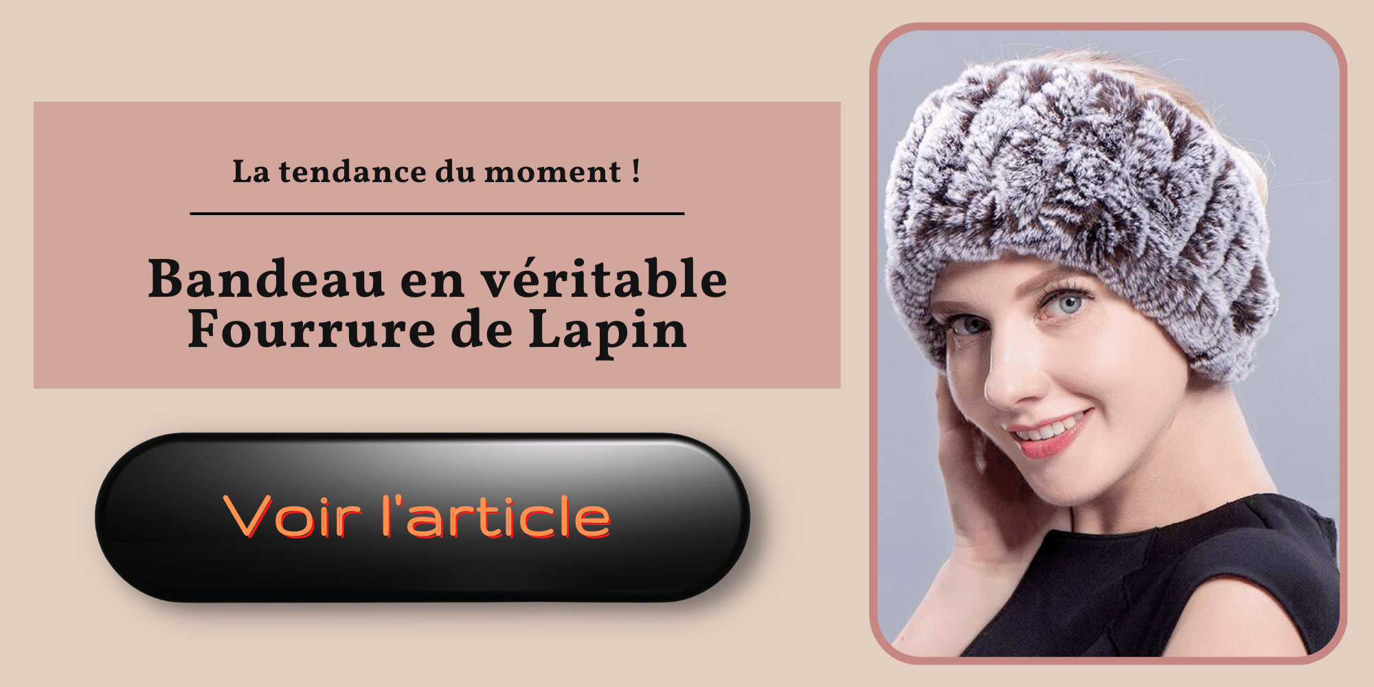 Bandeau fourrure lapin