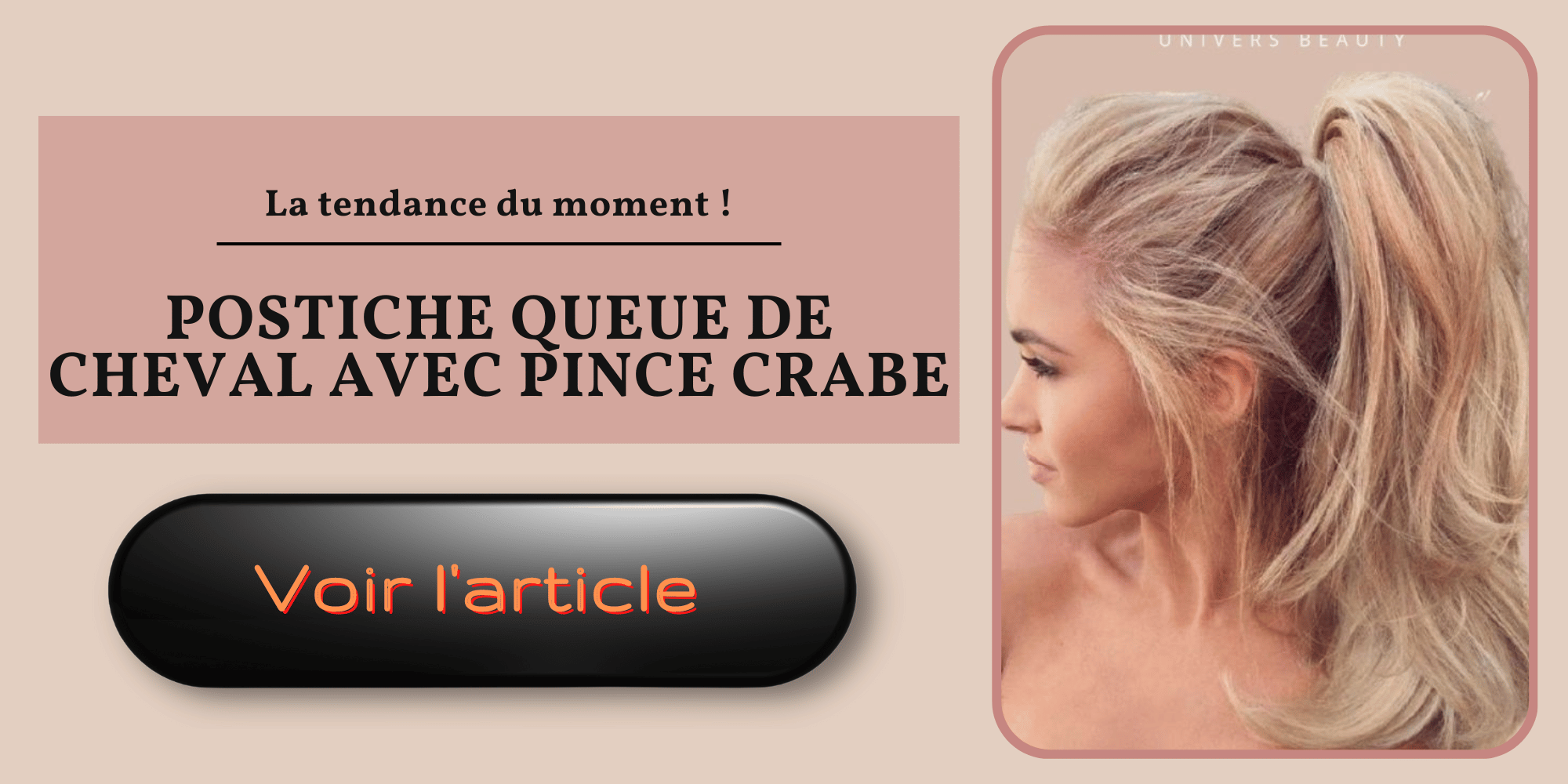 Postiche queue de cheval avec pince crabe