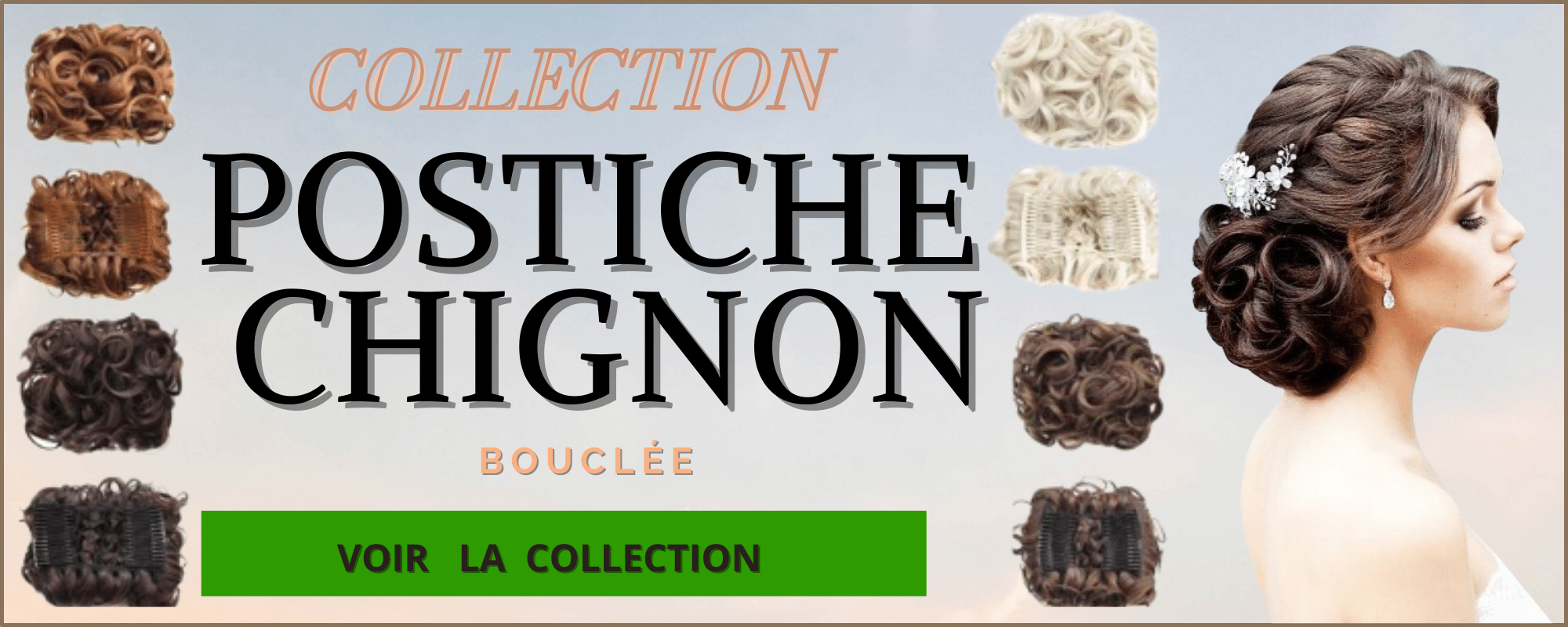 Postiche chignon bouclé