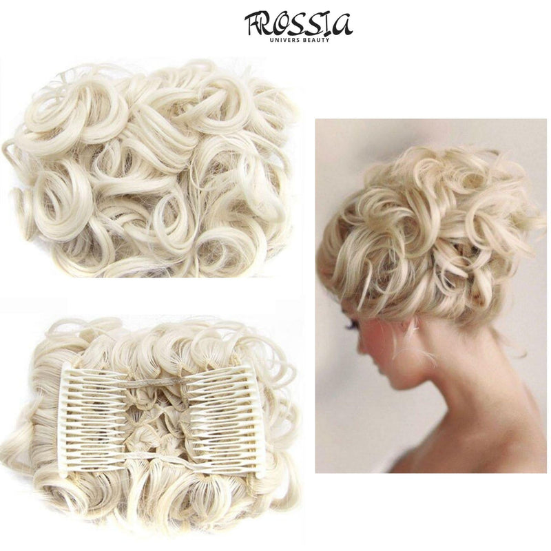  Postiche  Chignon Cheveux  Blancs  Faux chignon blond Frossia