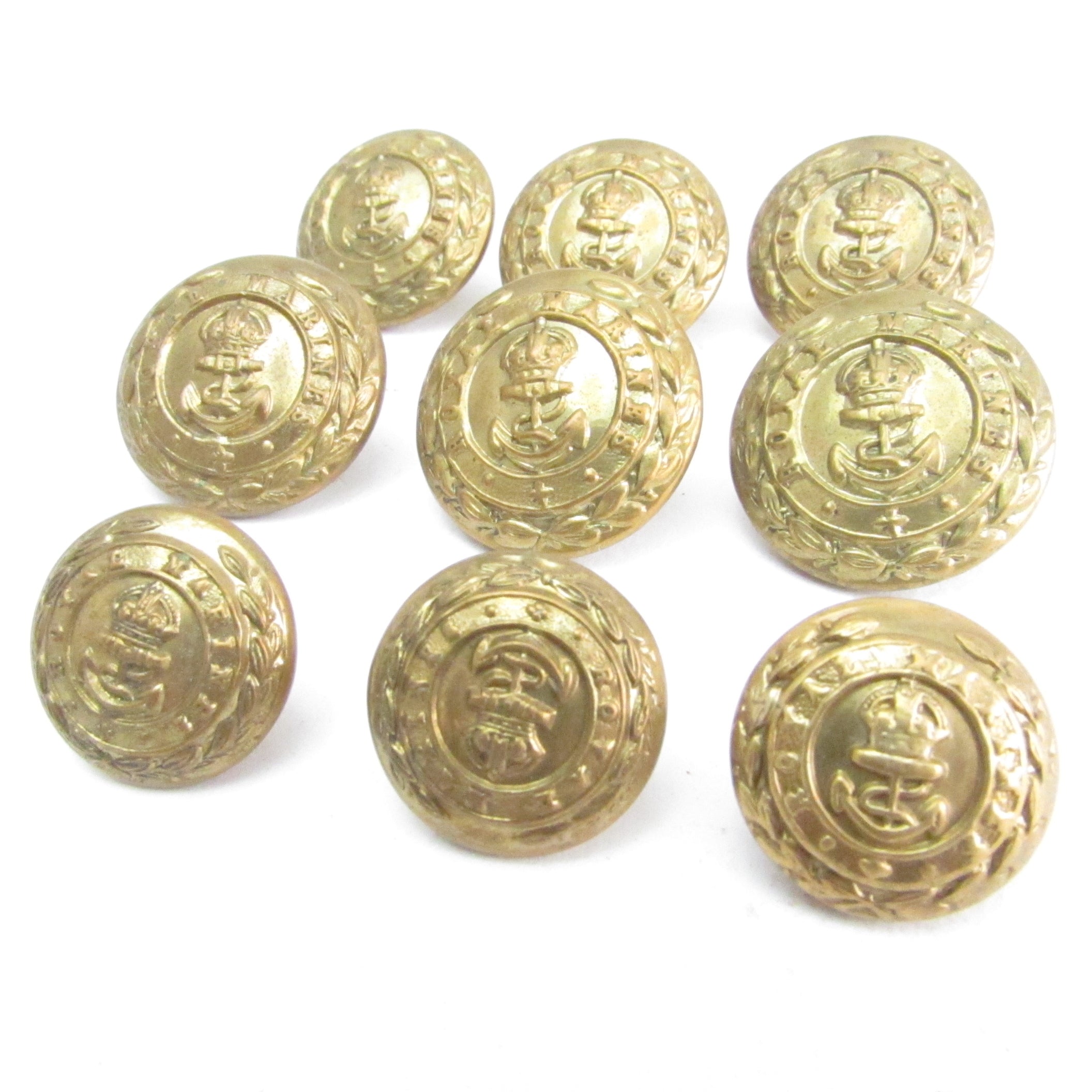 Collection of Old Royal Marines Buttons – OldTools.co.uk